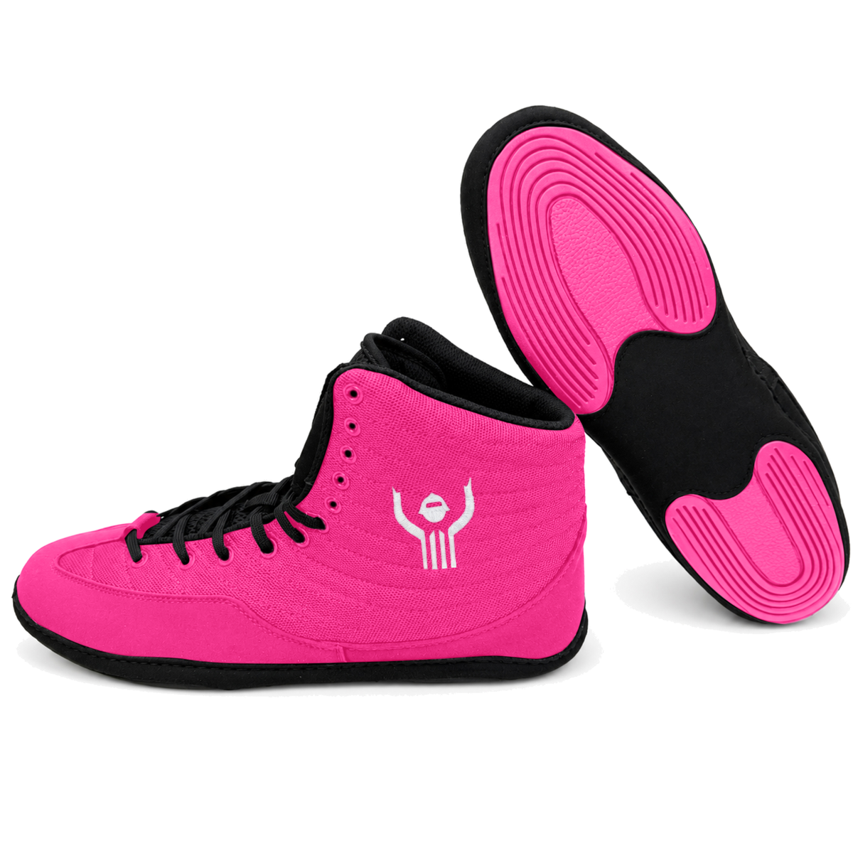 Great Call Athletics Rival Wrestling Shoe in Pink/Black - pair with outsole