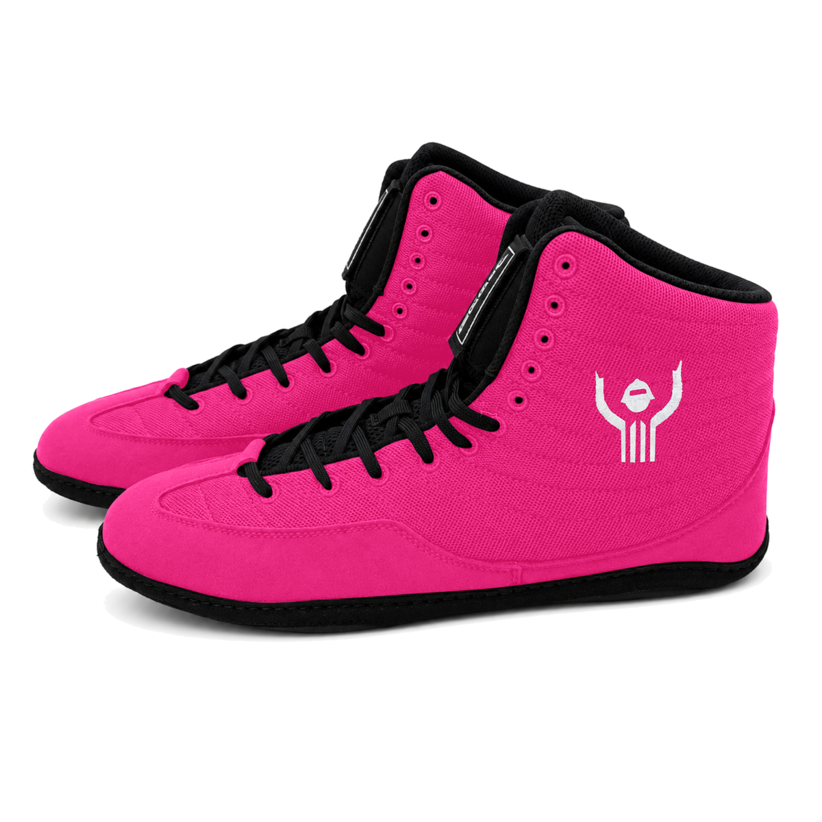 Great Call Athletics Rival Wrestling Shoe in Pink/Black - pair angled front view