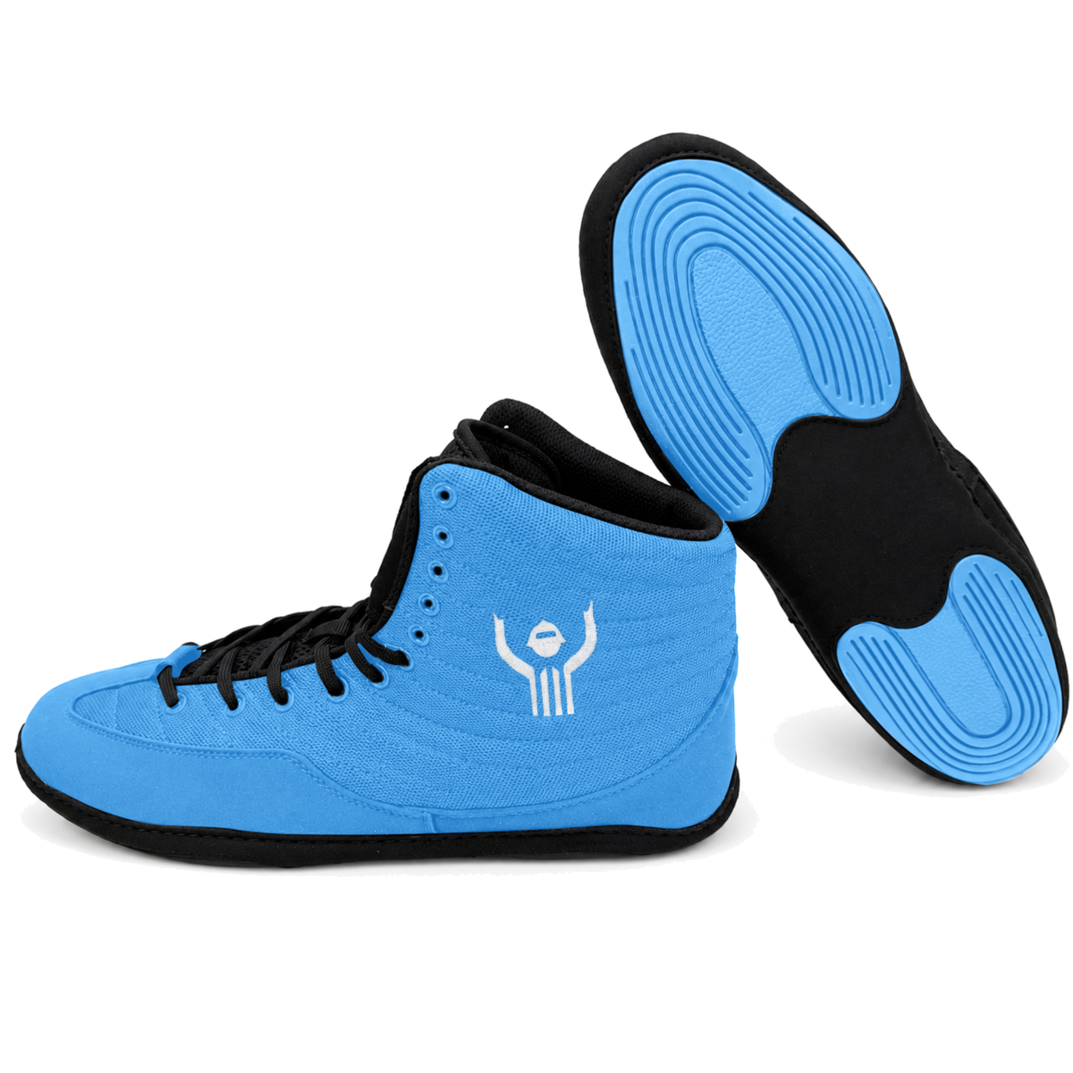 Great Call Athletics Rival Wrestling Shoe in Powder Blue/Black - pair with outsole
