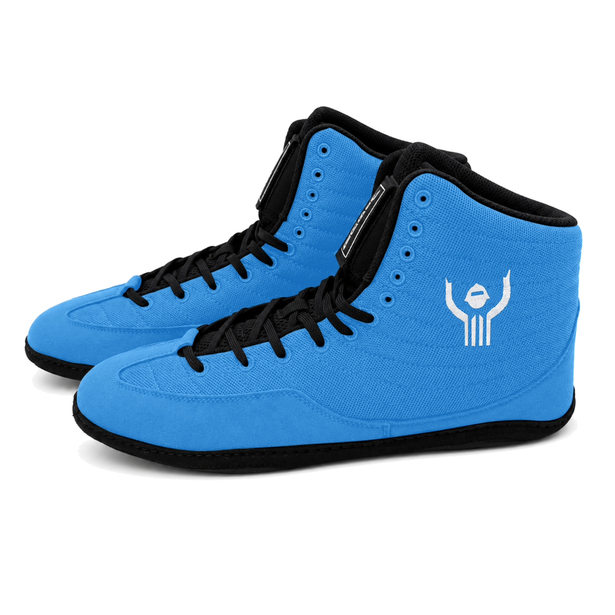 Great Call Athletics Rival Wrestling Shoe in Powder Blue/Black - pair angled front view