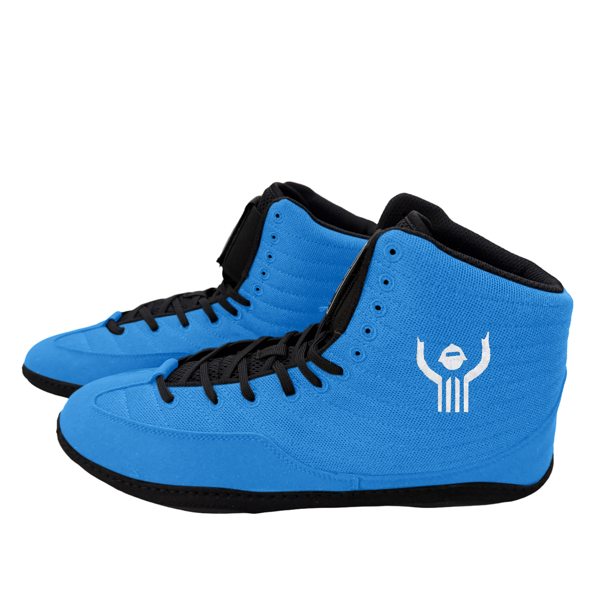 Great Call Athletics Rival Wrestling Shoe in Powder Blue/Black - pair rear angle view