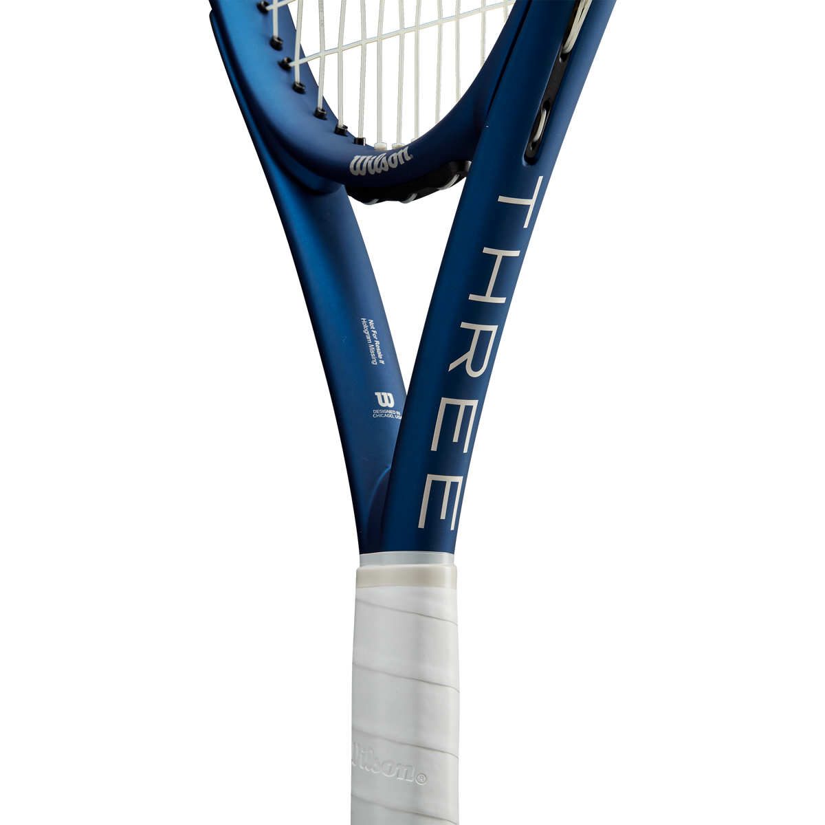 Wilson Triad Three Tennis Racket Unstrung, 113 sq in Oversize in Blue - alternate view 4