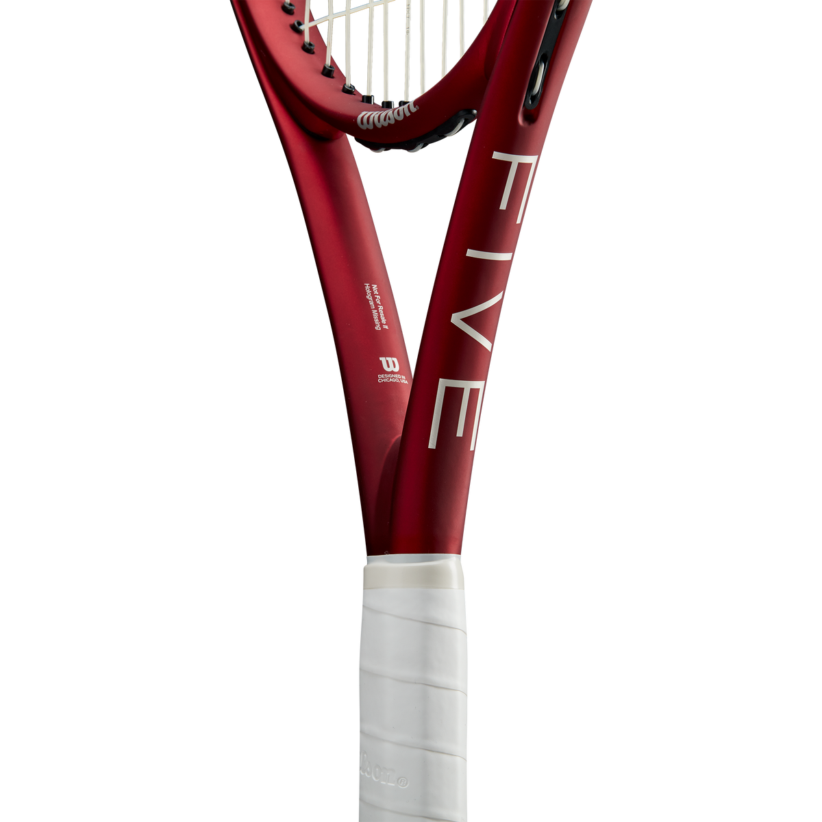 Wilson Triad Five Tennis Racket Unstrung, 103 sq in Head in Red - alternate view 5