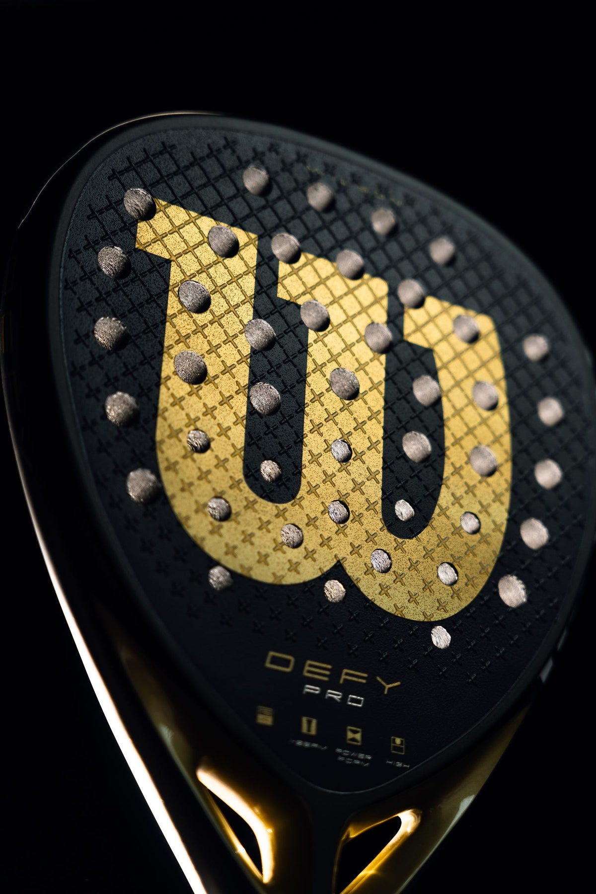 Wilson Defy Pro V1 Padel Racket, Black/Gold - alternate view 7