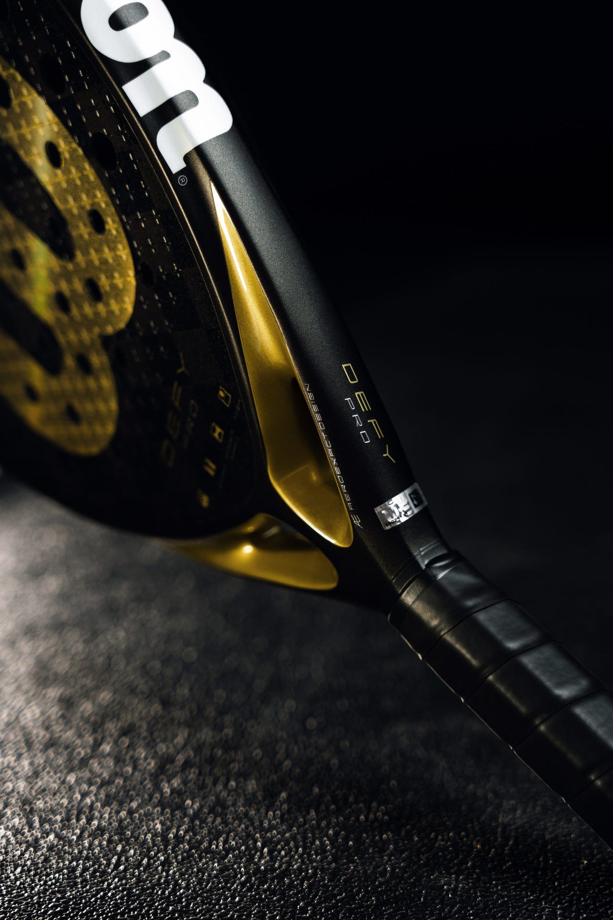 Wilson Defy Pro V1 Padel Racket, Black/Gold - alternate view 8