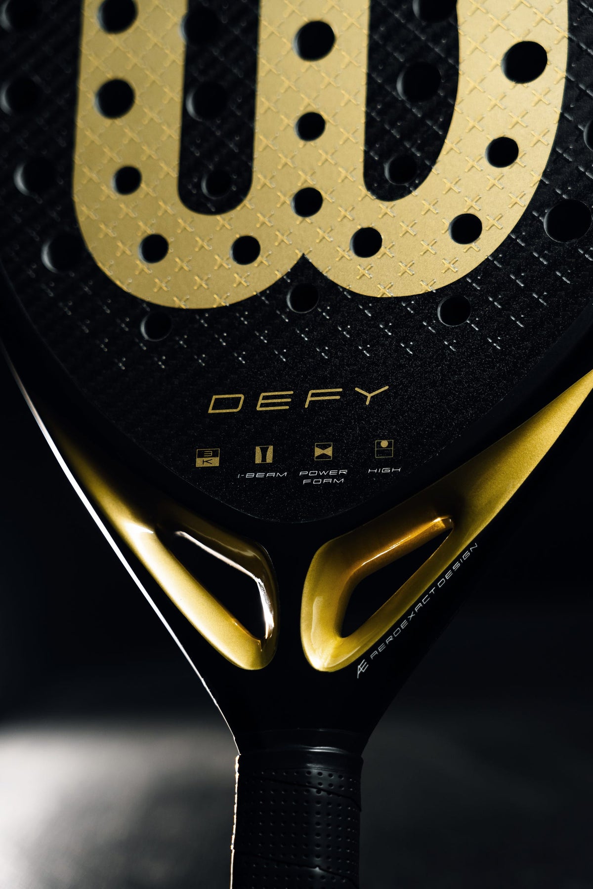 Wilson Defy V1 Padel Racket, Black/Gold - alternate view 6