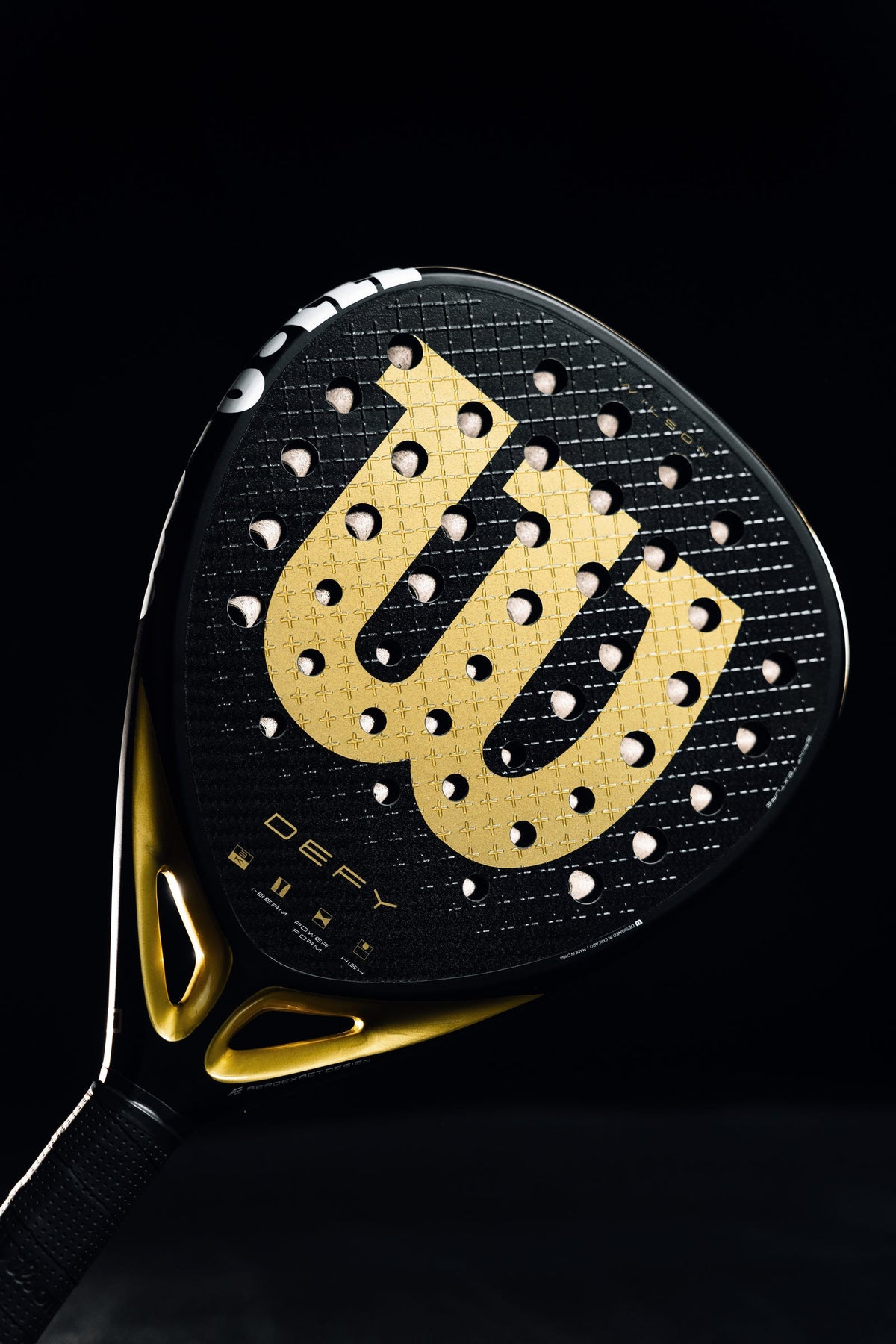 Wilson Defy V1 Padel Racket, Black/Gold - alternate view 7
