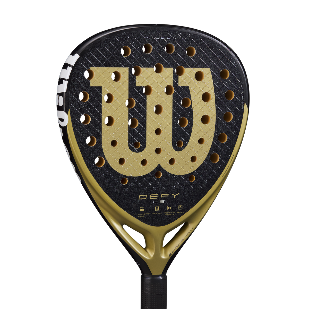 Wilson Defy LS V1 Padel Racket, Black/Gold - alternate view 3