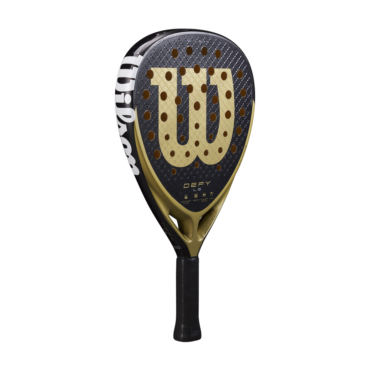 Wilson Defy LS V1 Padel Racket, Black/Gold - alternate view 1