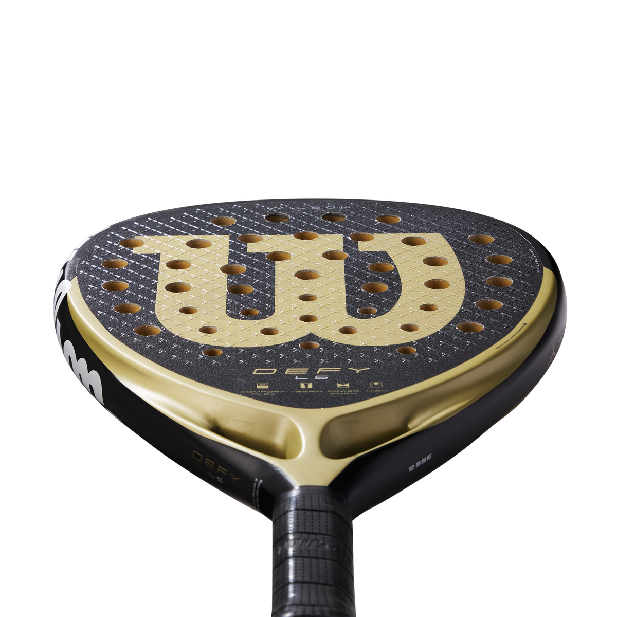 Wilson Defy LS V1 Padel Racket, Black/Gold - alternate view 2