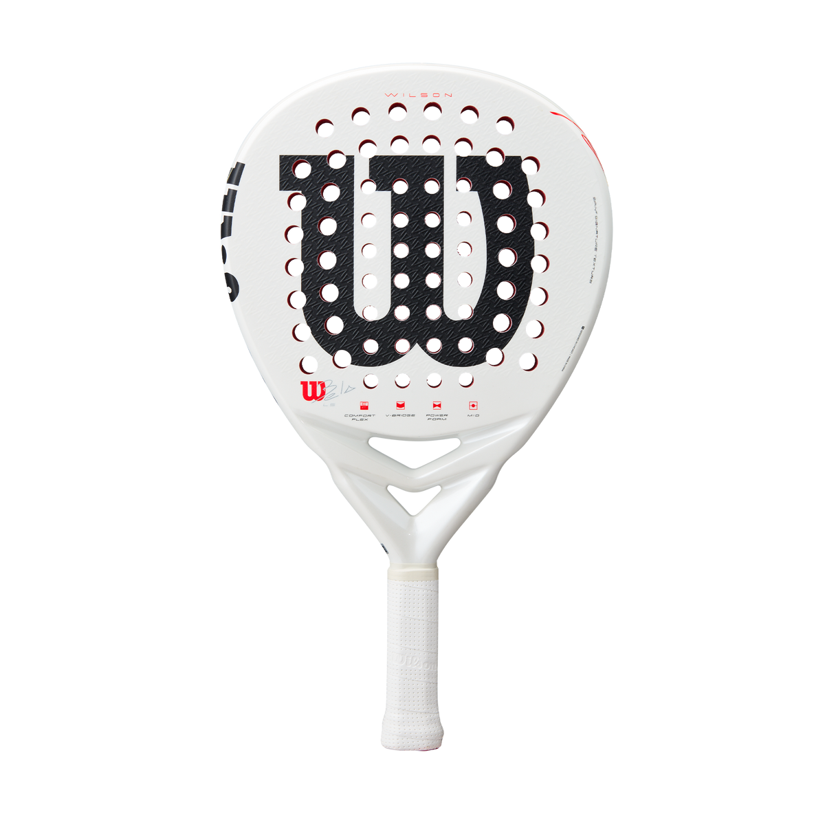 Wilson Bela LS V3 Padel Racket, White/Red - main view