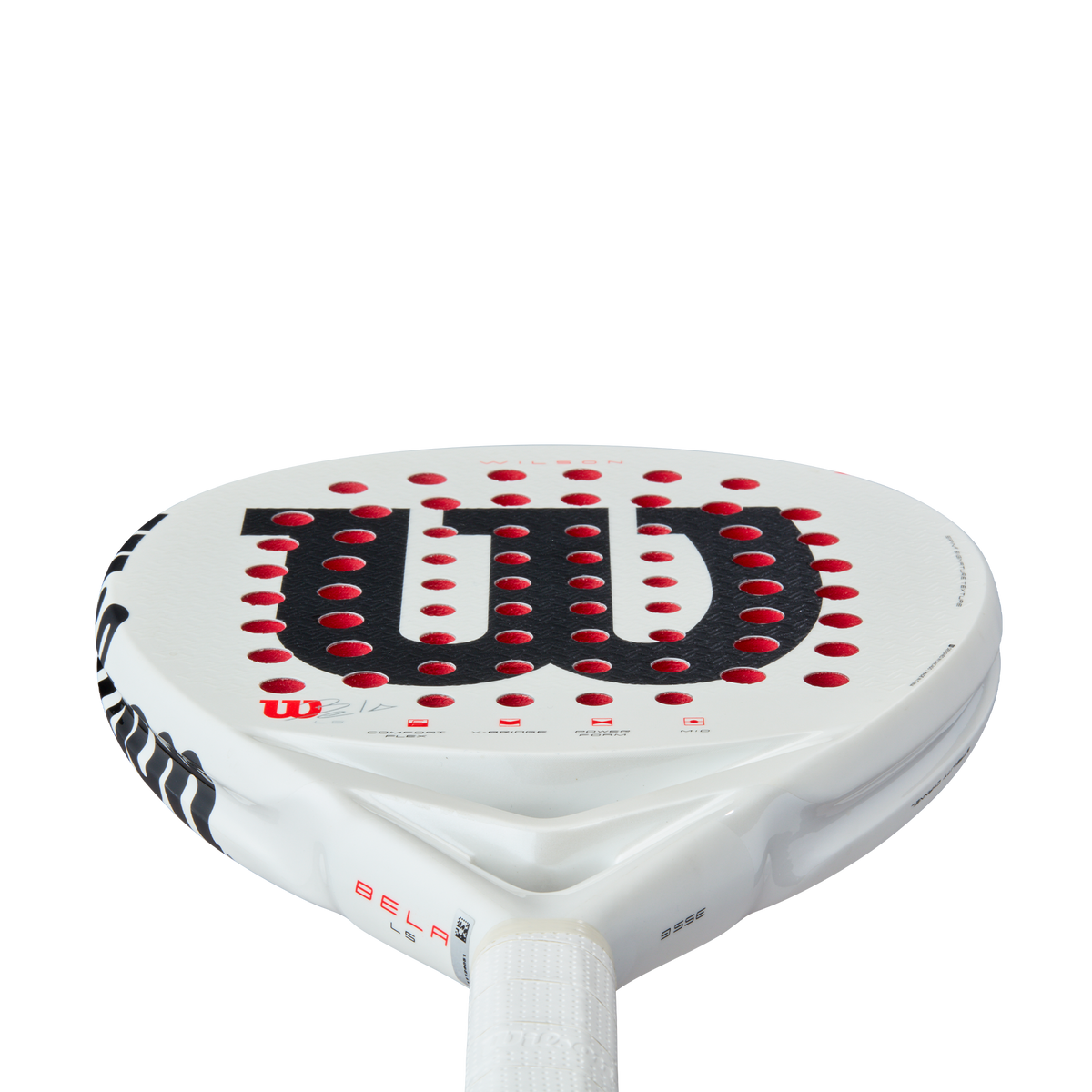 Wilson Bela LS V3 Padel Racket, White/Red - alternate view 3