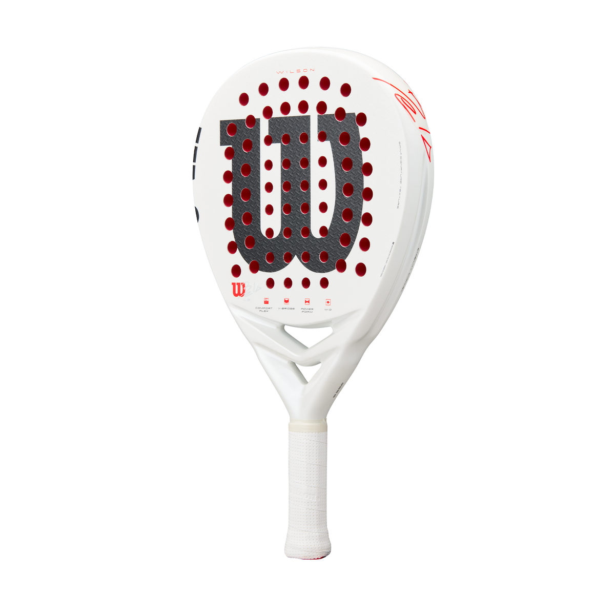 Wilson Bela LS V3 Padel Racket, White/Red - alternate view 2