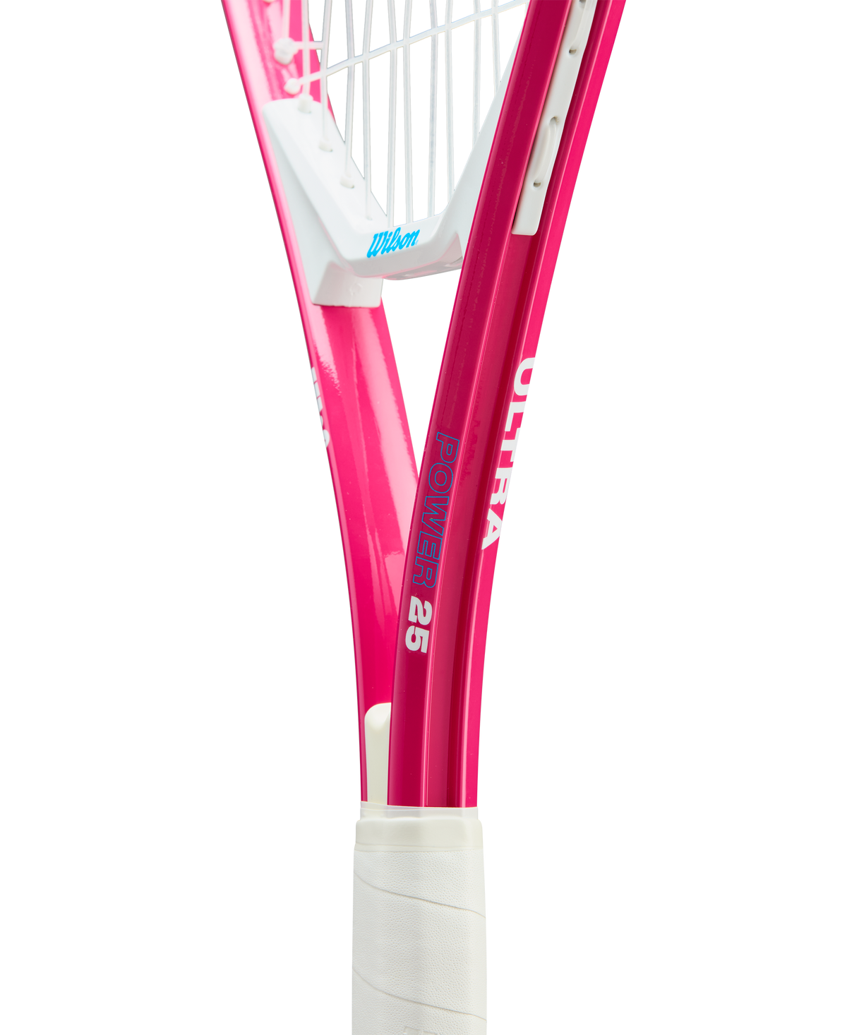 Wilson Ultra Power Junior 25 Tennis Racket, Strung, Pink/White - alternate view 4