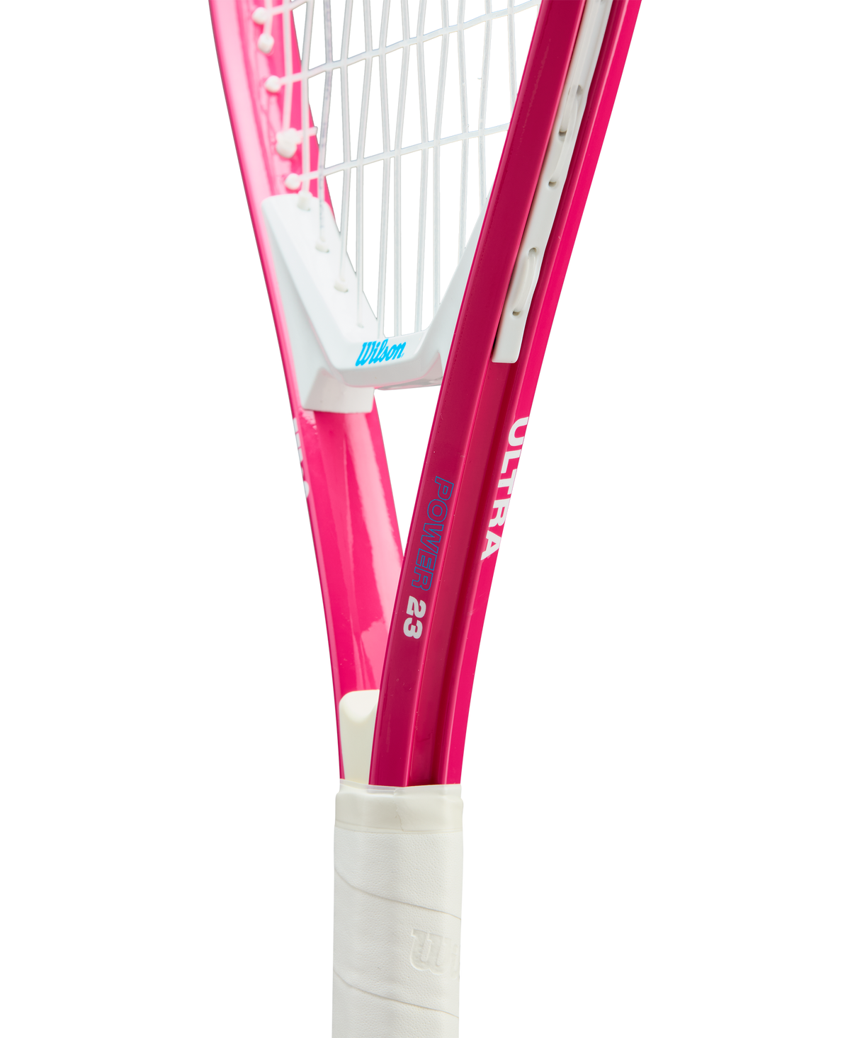 Wilson Ultra Power Junior 23 Tennis Racket, Strung, Pink/White - alternate view 4