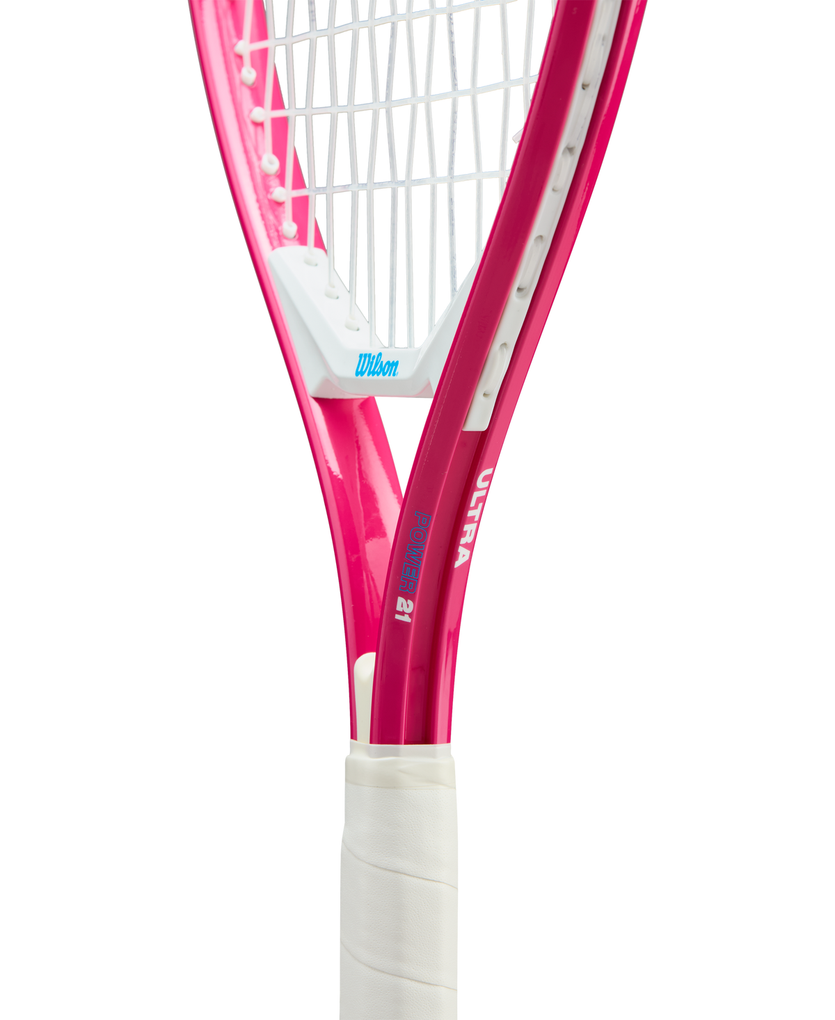 Wilson Ultra Power Junior 21 Tennis Racket, Strung, Pink/White - alternate view 4