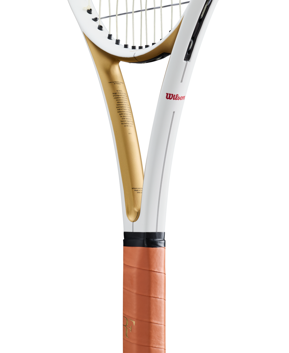 Wilson RF 01 Hall of Fame Tennis Racket Unstrung, White/Gold - alternate view 4