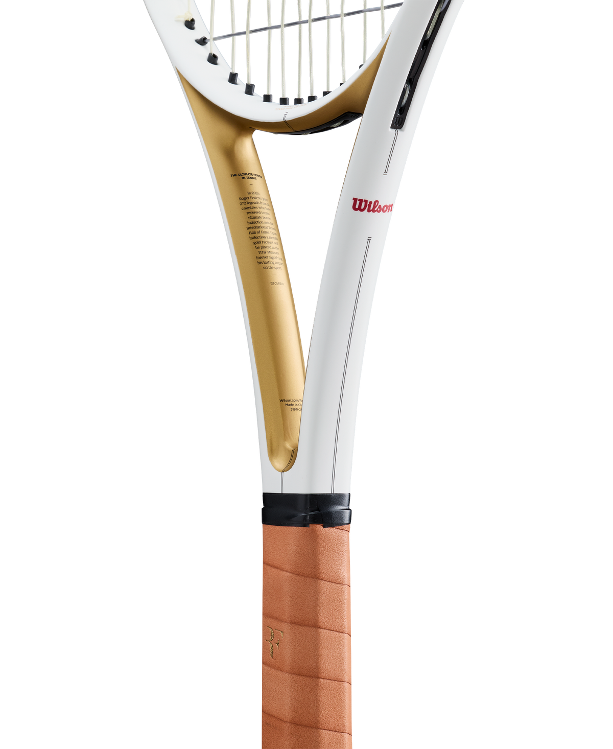 Wilson RF 01 Pro Hall of Fame Tennis Racket Unstrung, White/Gold - alternate view 4