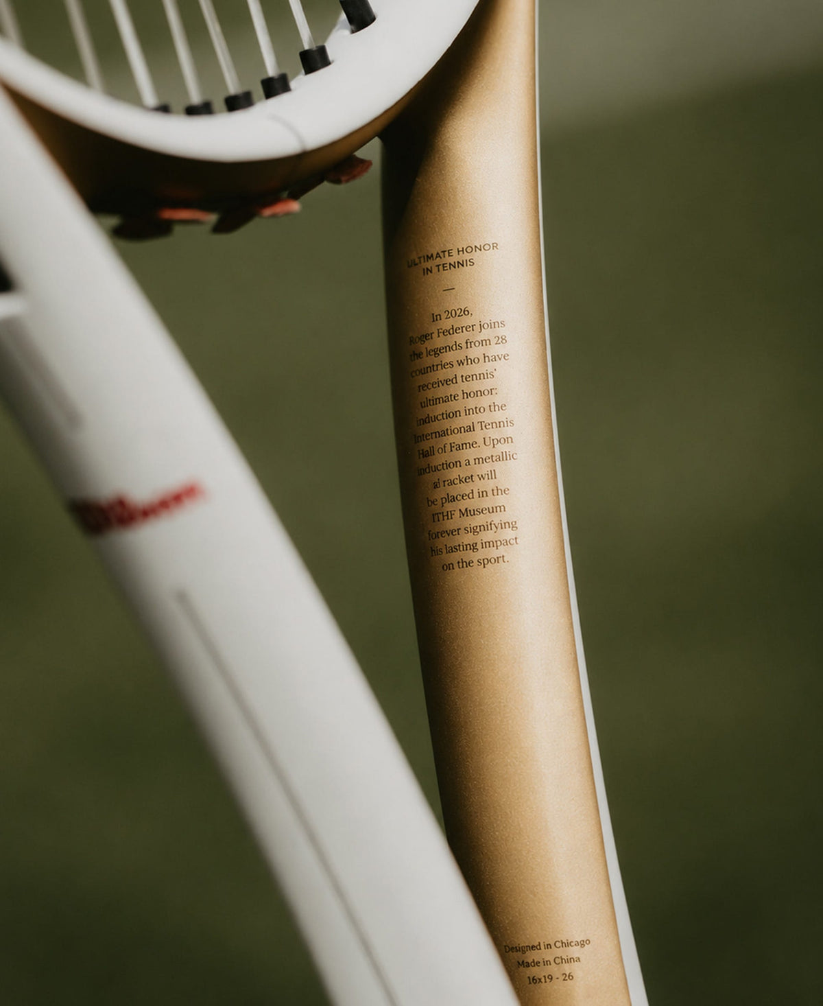 Wilson RF 01 Pro Hall of Fame Tennis Racket Unstrung, White/Gold - alternate view 6