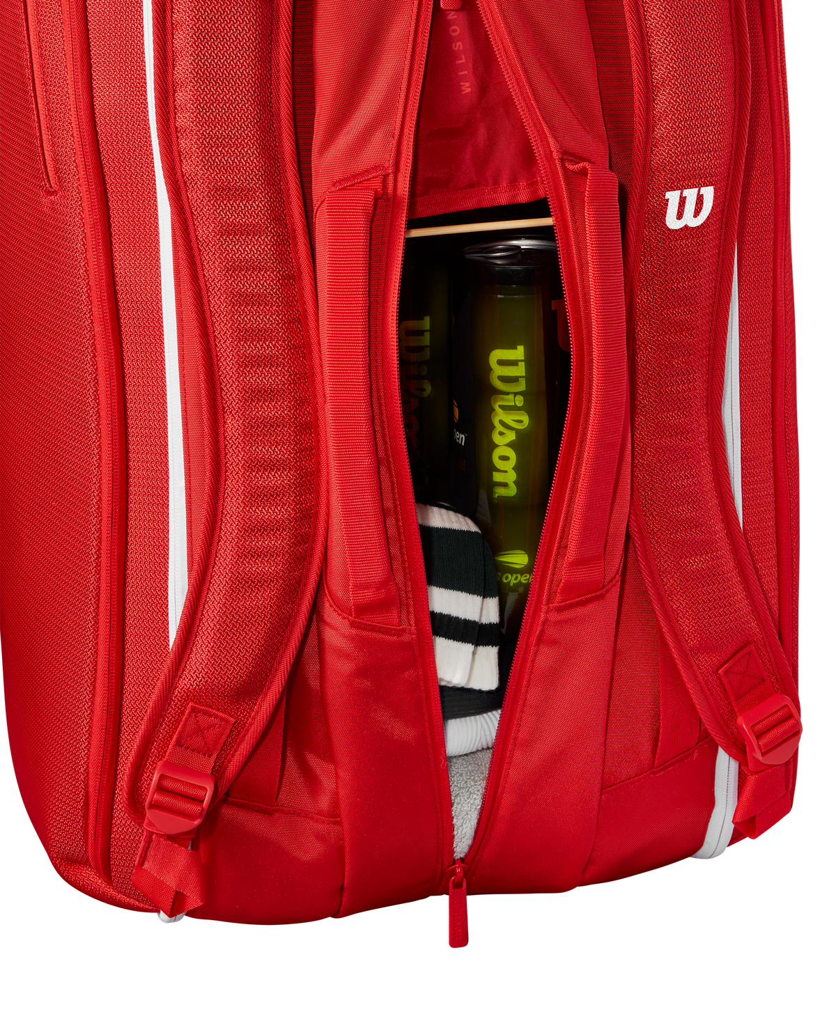 Wilson Super Tour 15 Pack Tennis Racket Bag, Red/White - alternate view 9