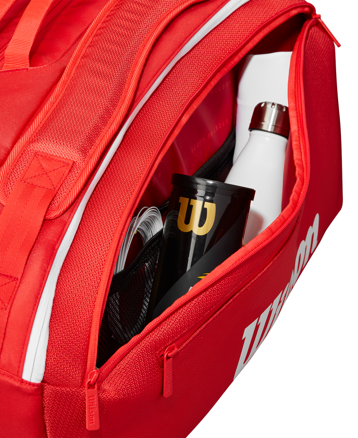 Wilson Super Tour 15 Pack Tennis Racket Bag, Red/White - alternate view 6