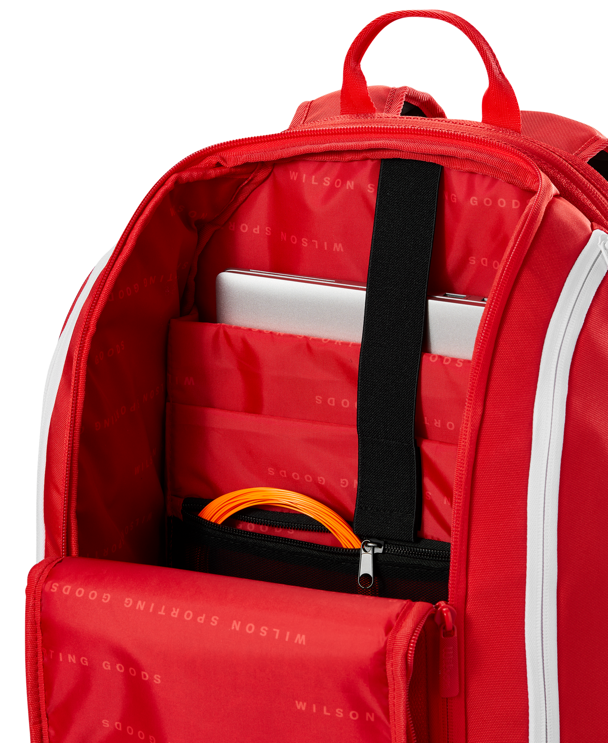 Wilson Super Tour Red Tennis Backpack, Holds 2 Rackets, Red/White - alternate view 7