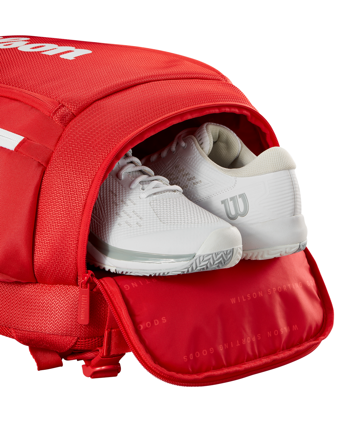 Wilson Super Tour Red Tennis Backpack, Holds 2 Rackets, Red/White - alternate view 8