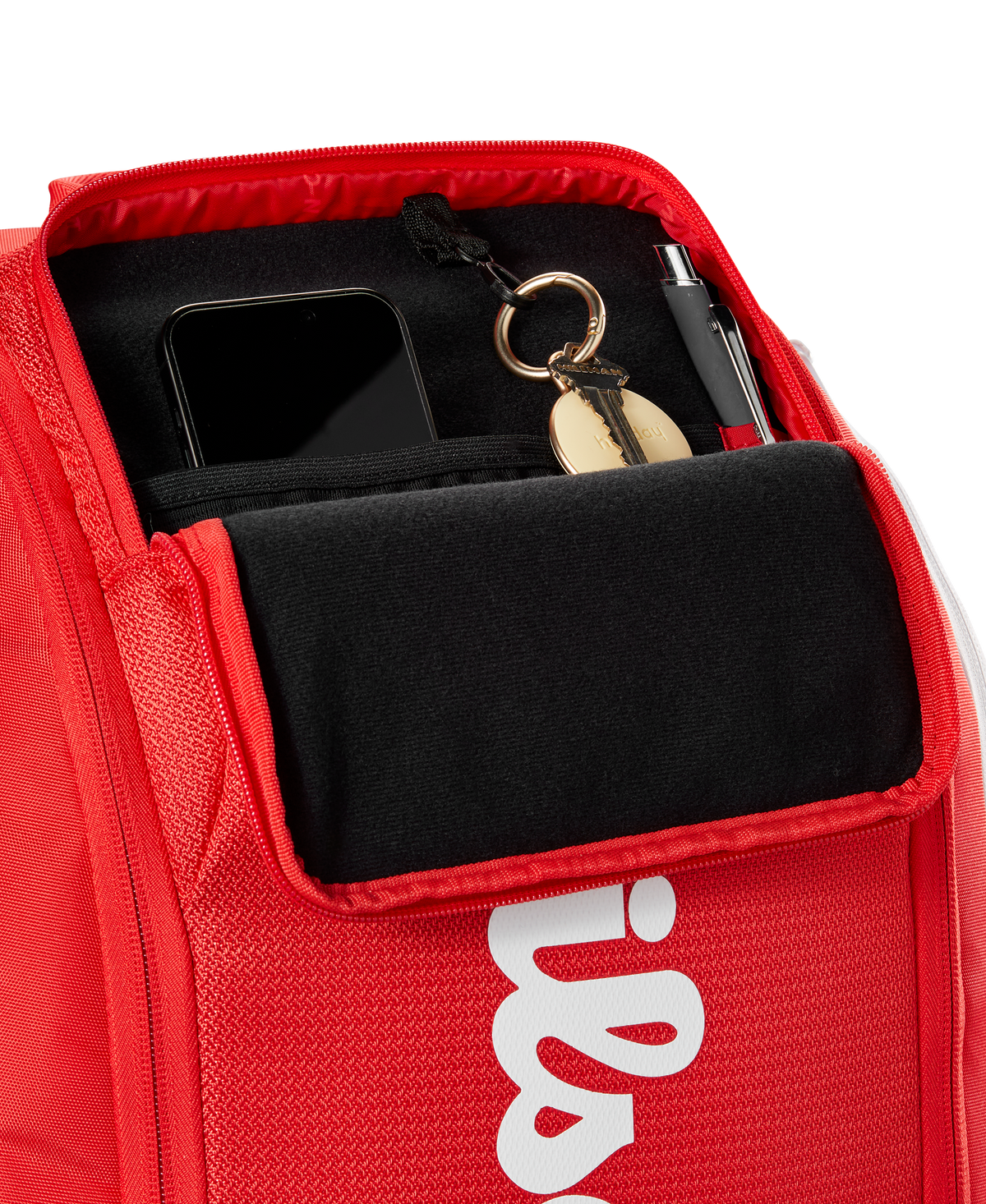 Wilson Super Tour Red Tennis Backpack, Holds 2 Rackets, Red/White - alternate view 6