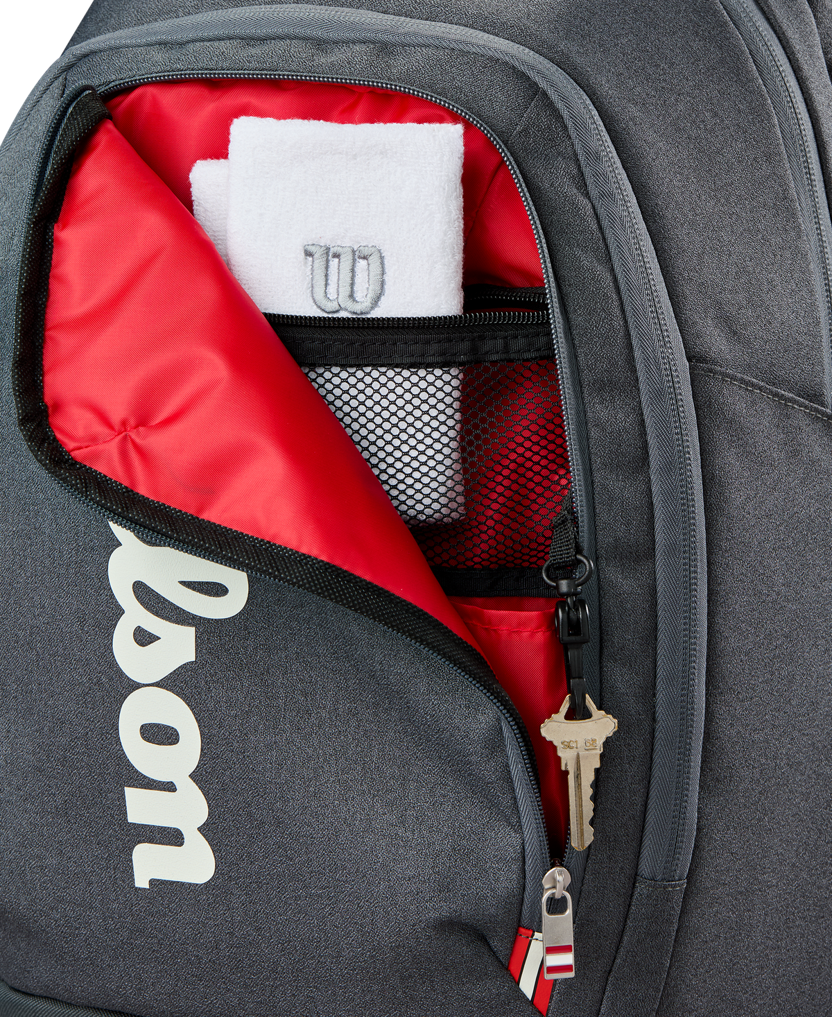 Wilson Tour Tennis Backpack, Holds 2 Rackets, Black/White - alternate view 5