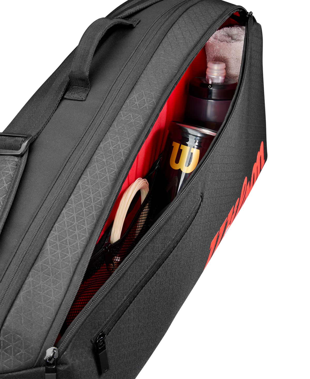 Wilson Clash V3 Super Tour 3 Pack Tennis Racket Bag, Black/Infrared - alternate view 5