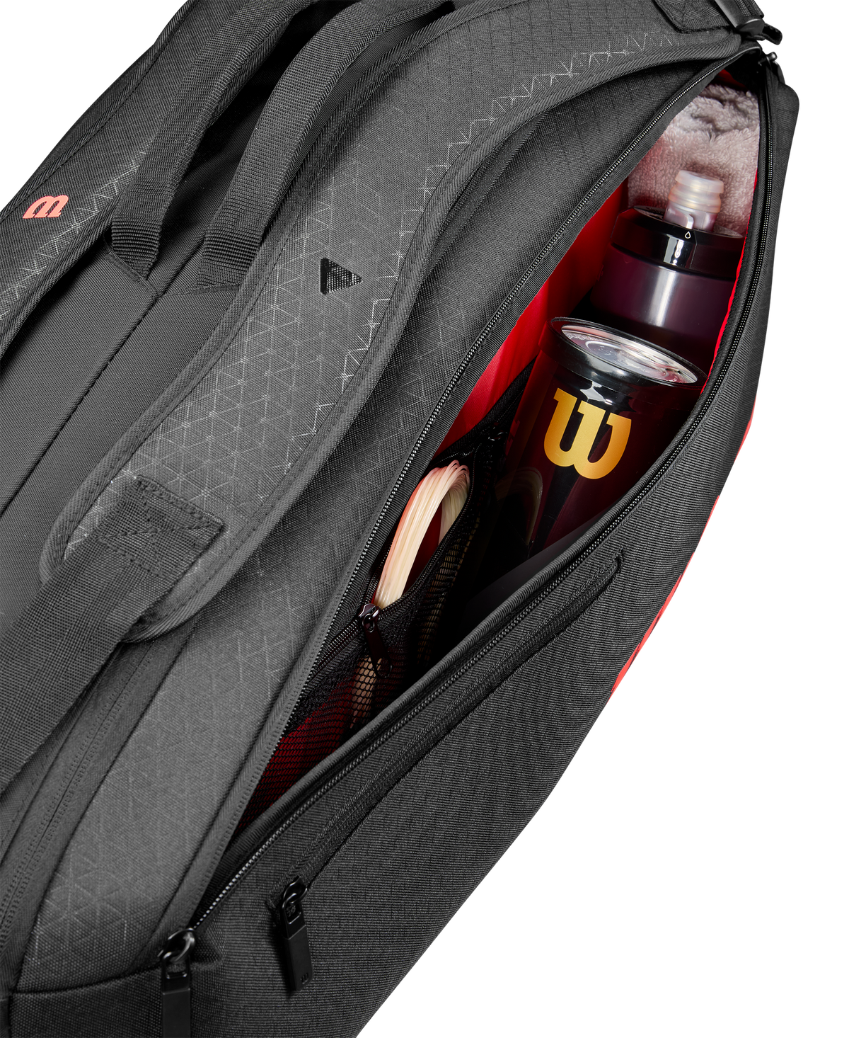 Wilson Clash V3 Super Tour 6 Pack Tennis Racket Bag, Black/Infrared - alternate view 5