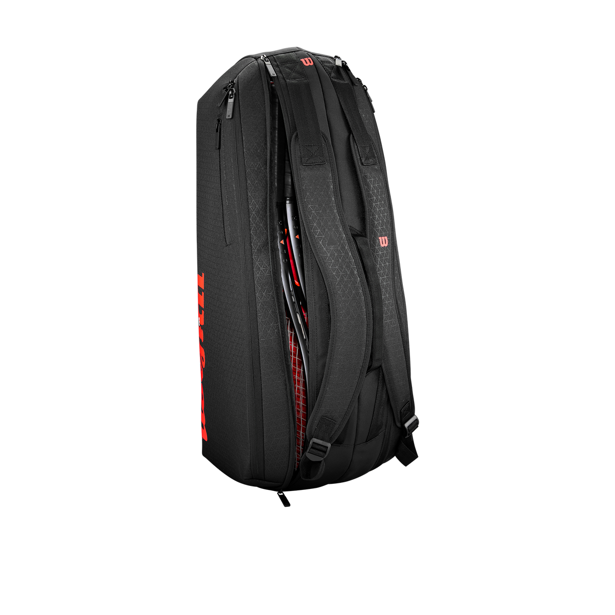 Wilson Clash V3 Super Tour 6 Pack Tennis Racket Bag, Black/Infrared - alternate view 3