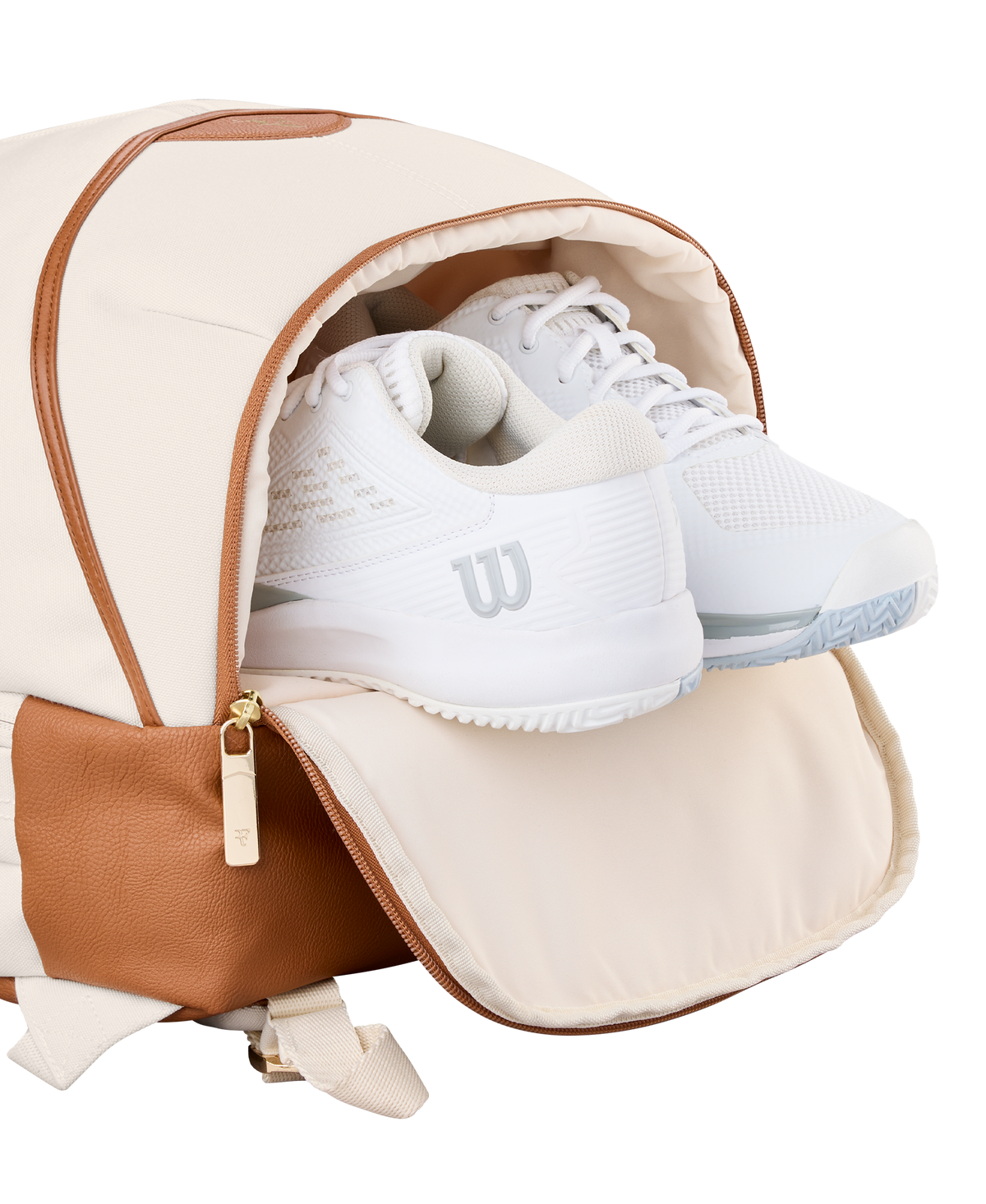 Wilson RF Lawn Collection Tennis Backpack, Holds 2 Rackets, Cream - alternate view 5