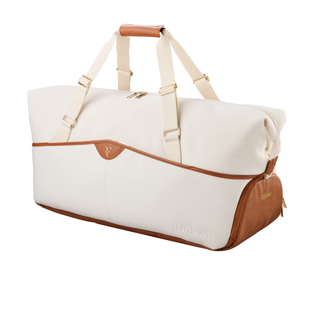Wilson RF Lawn Collection Practice Duffel Tennis Bag, Cream - main view