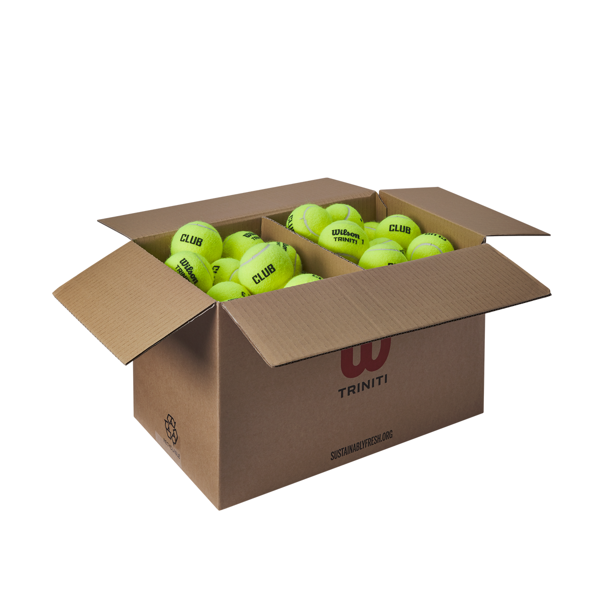 Wilson Triniti Club Tennis Balls, 72 Ball Box in Yellow - main view