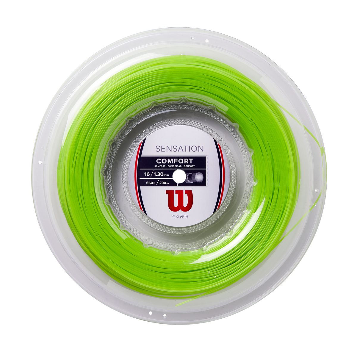 Wilson Sensation 16 Tennis String Reel, 16 Gauge, 200m, Neon Green - main view