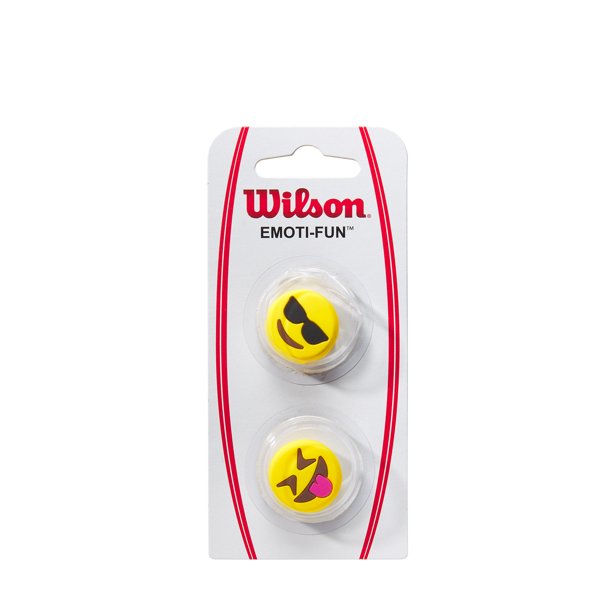 Wilson Emoti-Fun Sunglasses/Tongue Out Tennis Dampeners, 2 Pack in Yellow/Pink/Black - main view