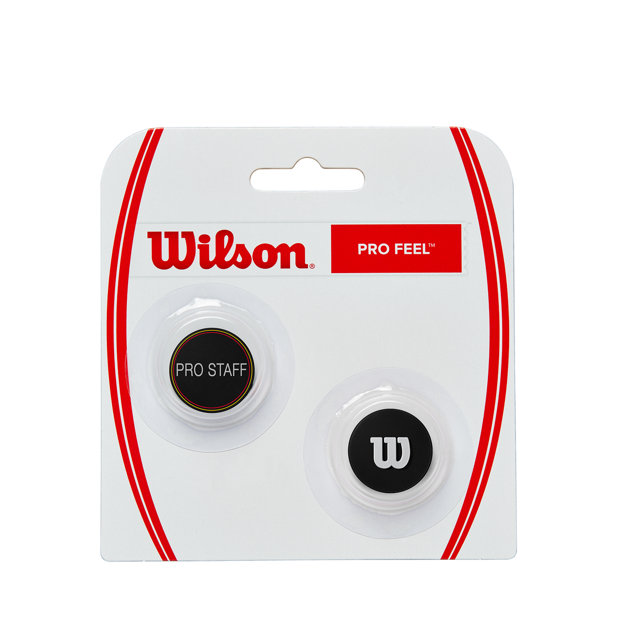 Wilson Pro Staff Pro Feel Tennis Vibration Dampener 2 Pack, Black/Red/White - main view