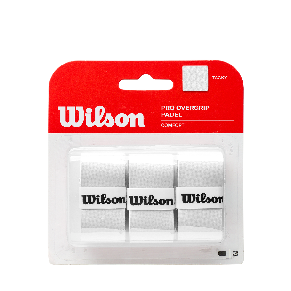Wilson Pro Padel Overgrip 3 Pack, White - main view