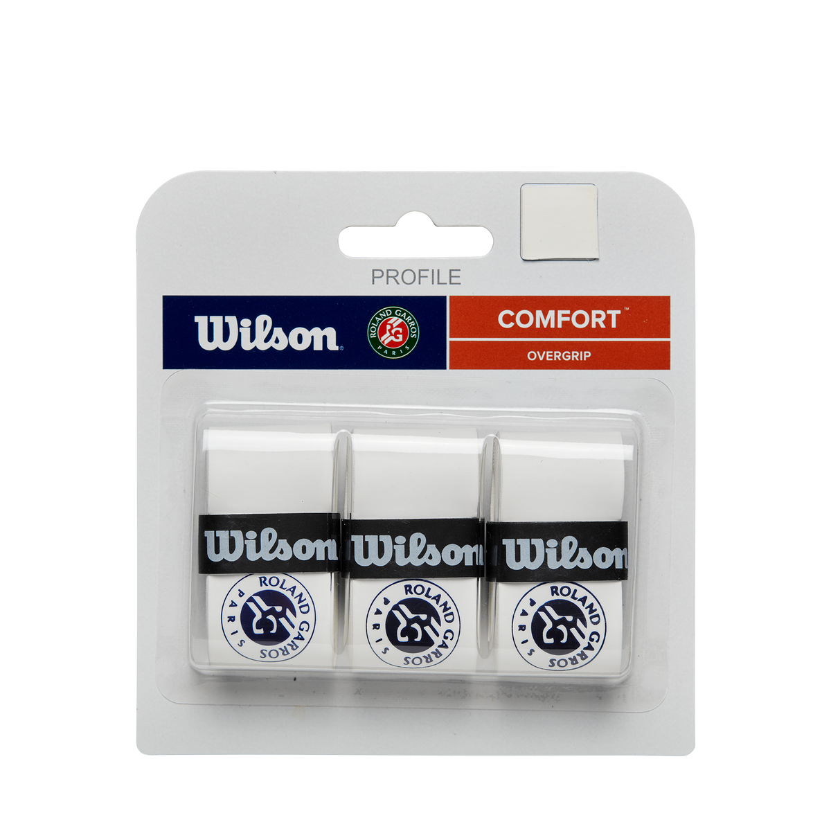 Wilson Roland-Garros Tennis Overgrip 3 Pack, White/Blue - main view