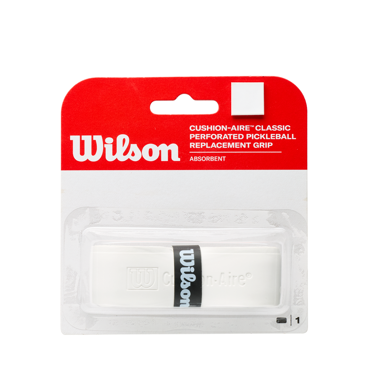 Wilson Cushion-Aire Classic Perforated Pickleball Replacement Grip, White - main view