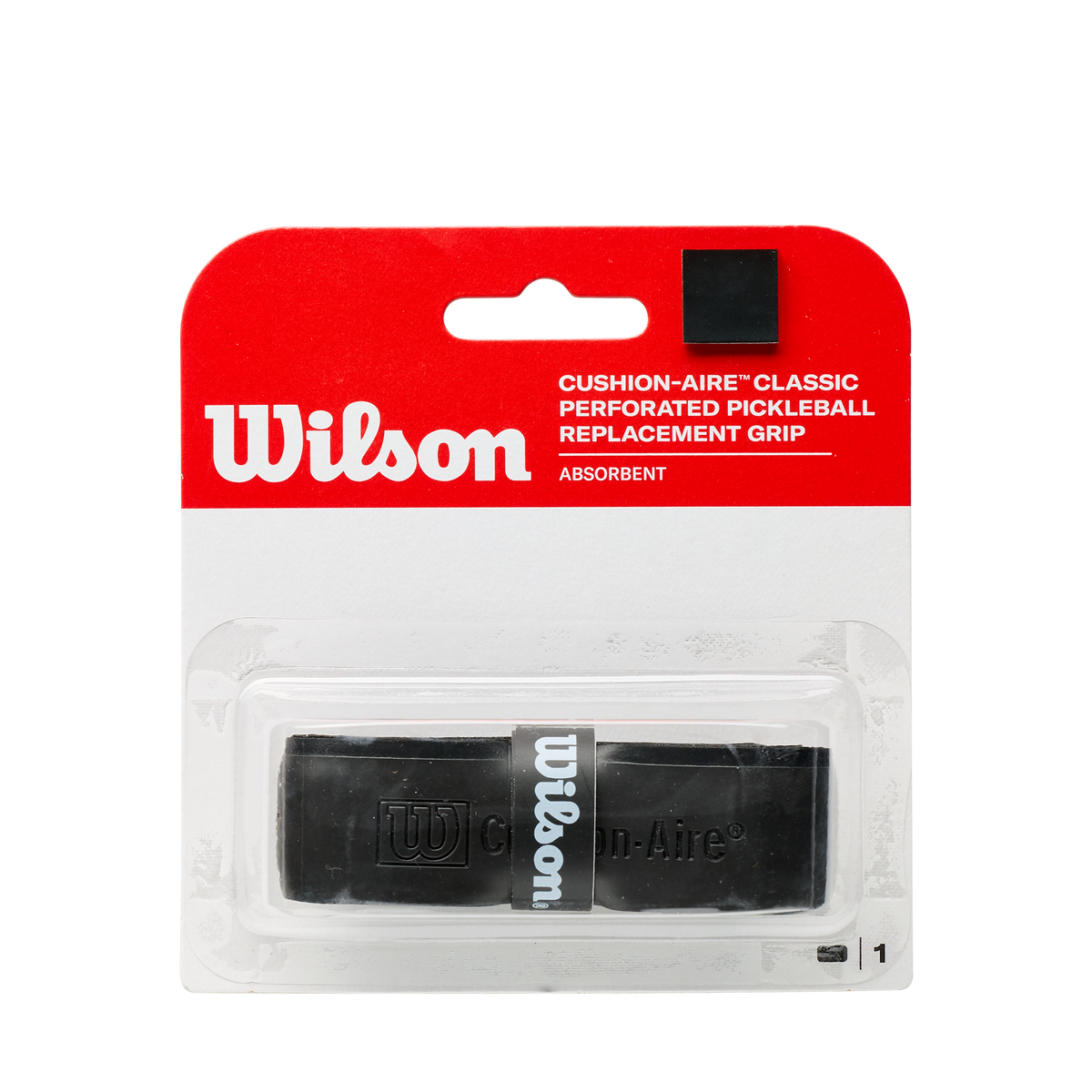Wilson Cushion-Aire Classic Perforated Pickleball Replacement Grip, Black - main view