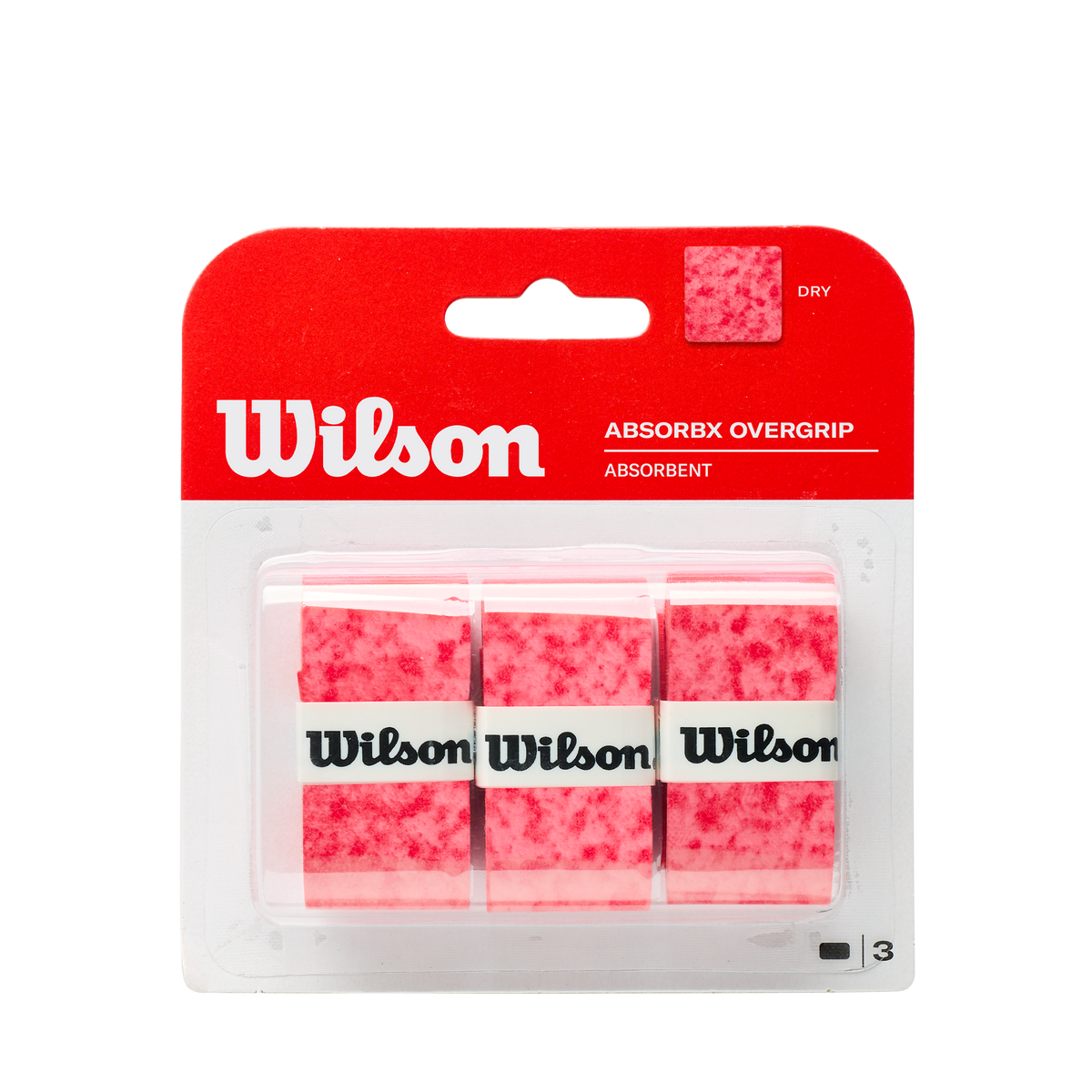 Wilson AbsorbX Tennis Overgrip 3 Pack, Red - alternate view 1