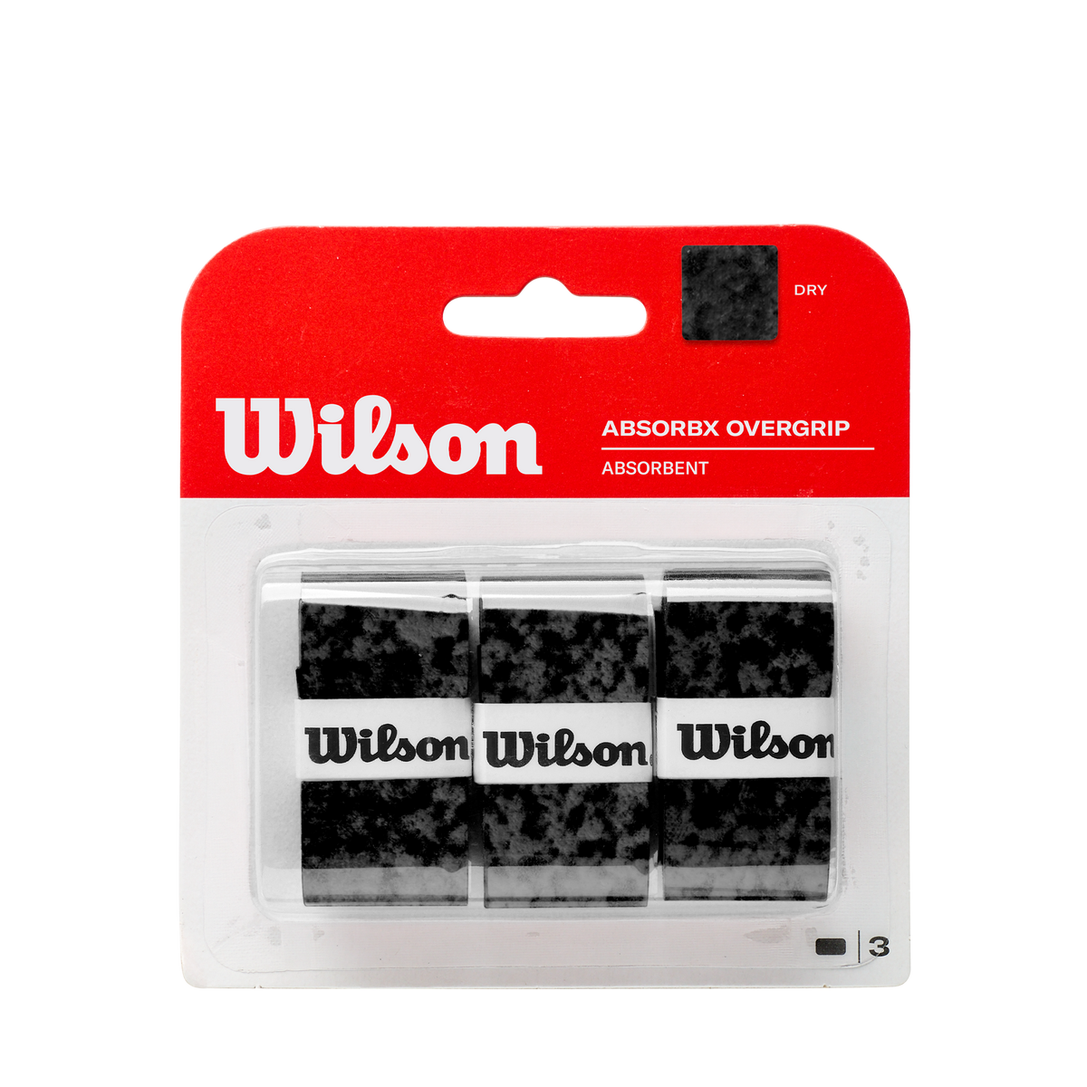Wilson AbsorbX Tennis Overgrip 3 Pack, Black - alternate view 1