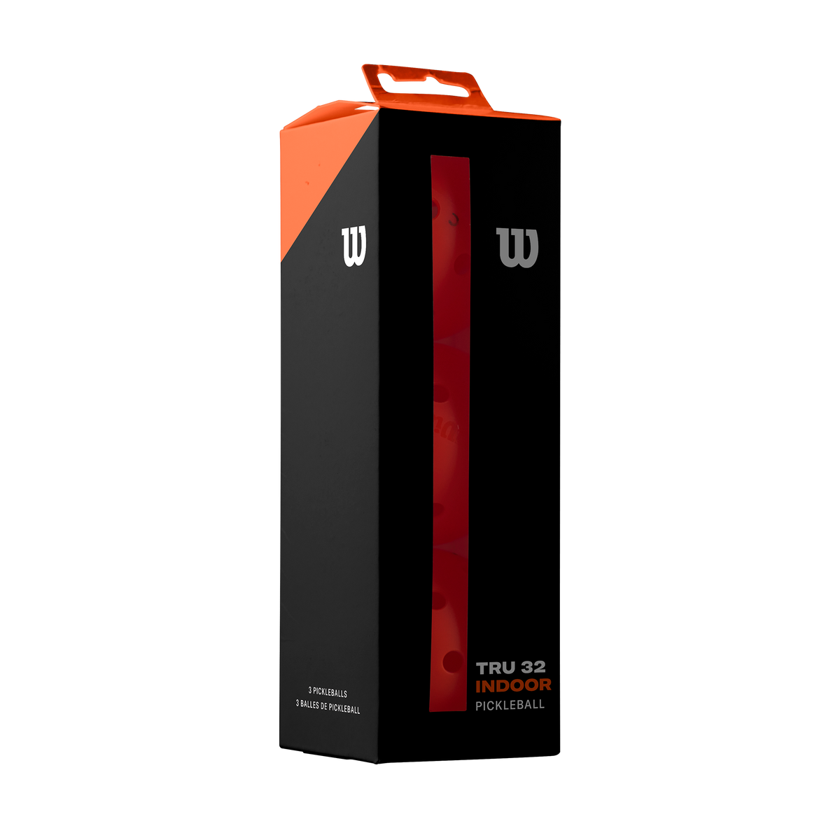 Wilson TRU 32 Indoor Pickleballs, 3 Pack, Orange - main view