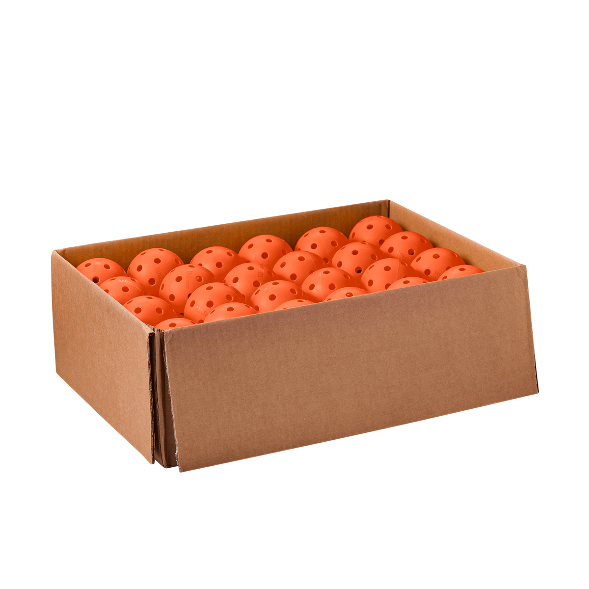 Wilson TRU 32 Indoor Pickleballs, 48 Ball Bulk Case, Orange - main view