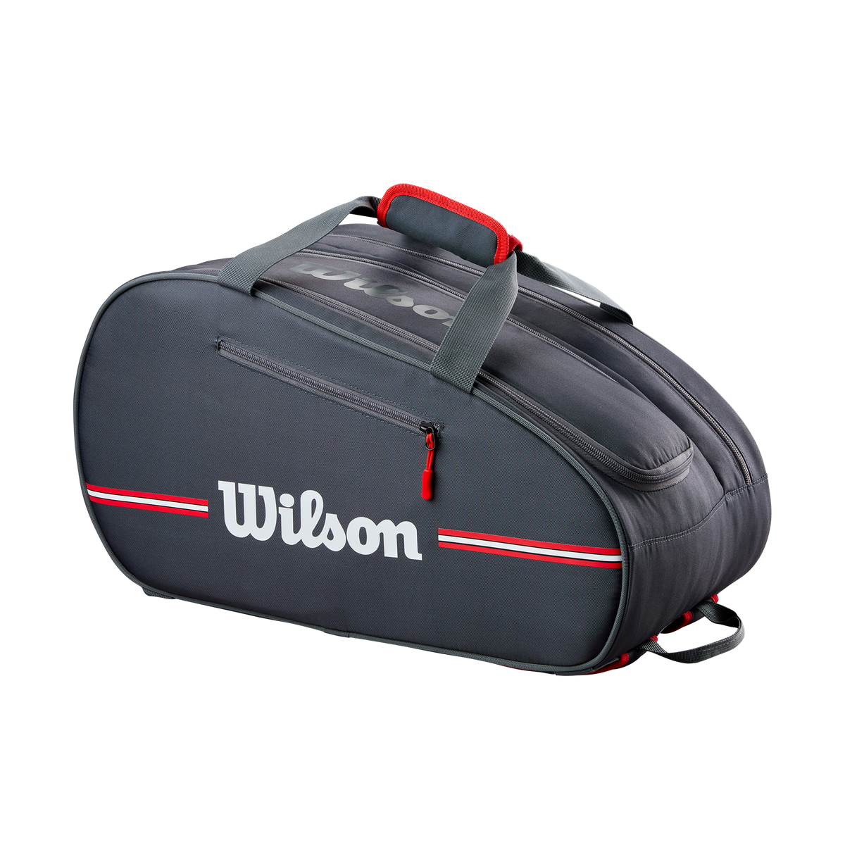 Wilson Team Padel Bag, Holds 4 Rackets, Black/Red - main view