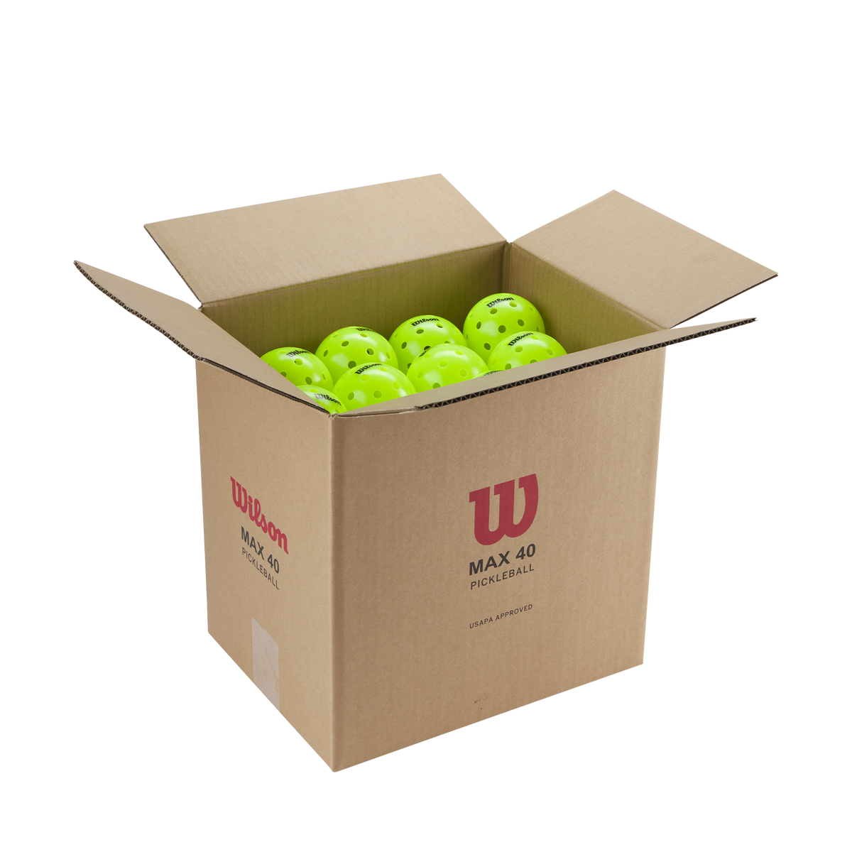 Wilson Max 40 Outdoor Pickleballs, 48 Ball Case, Neon Green - main view