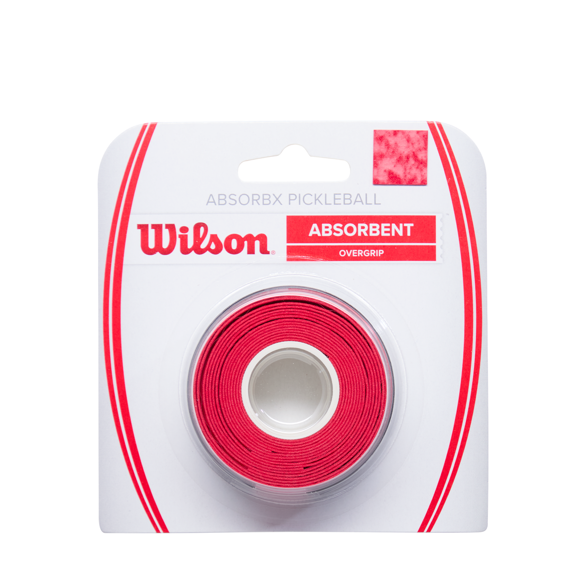 Wilson AbsorbX Pickleball Overgrip, 3 Pack, Red - main view