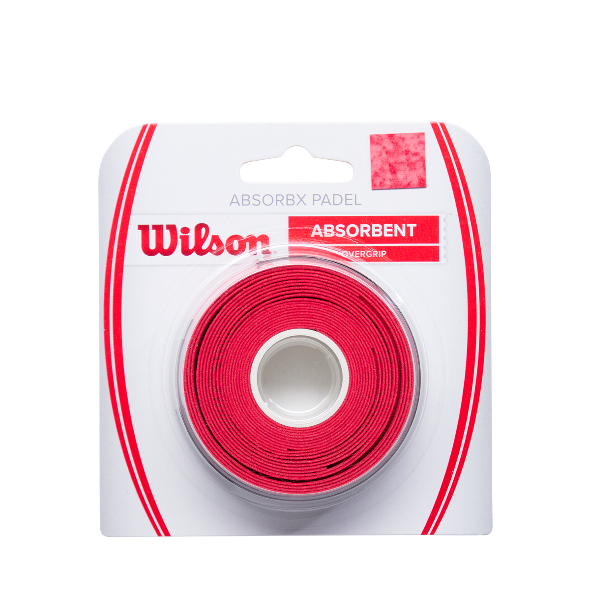 Wilson AbsorbX Padel Overgrip 3 Pack, Red - main view